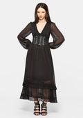 Sly Tiered Lace Trim Midaxi Dress