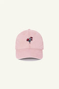 Contrast Small Rose embroidered hat in Washed Rose, organic cotton cap with subtle detail
