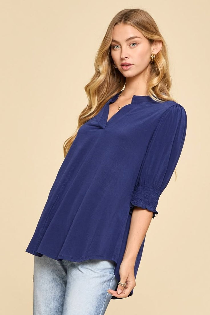 Smocked Puff Sleeve Top