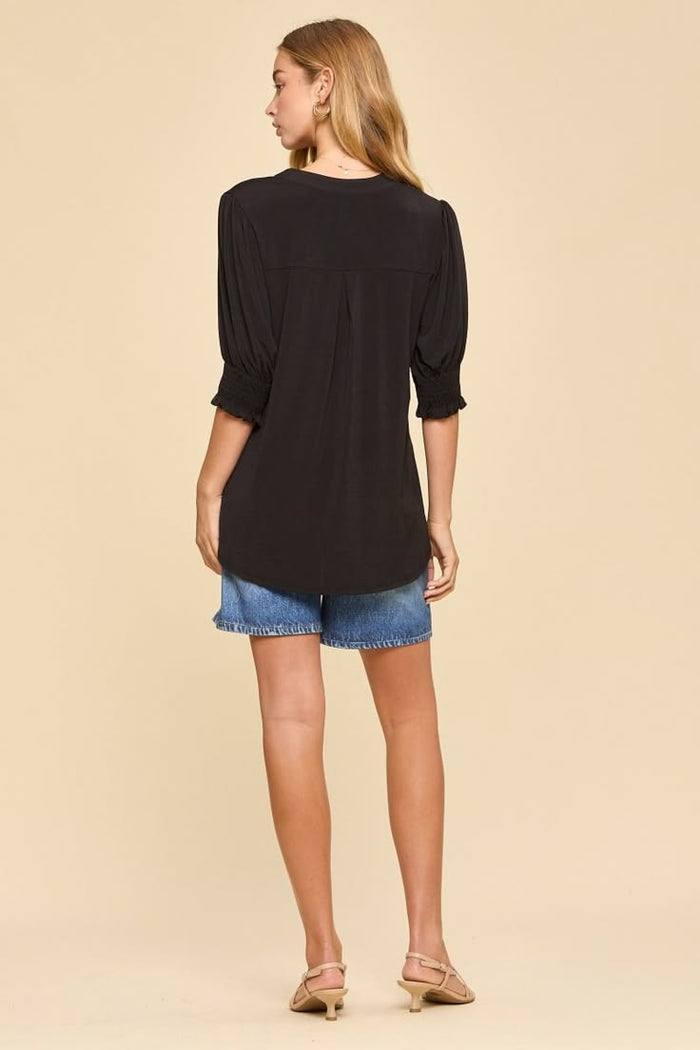 Smocked Puff Sleeve Top
