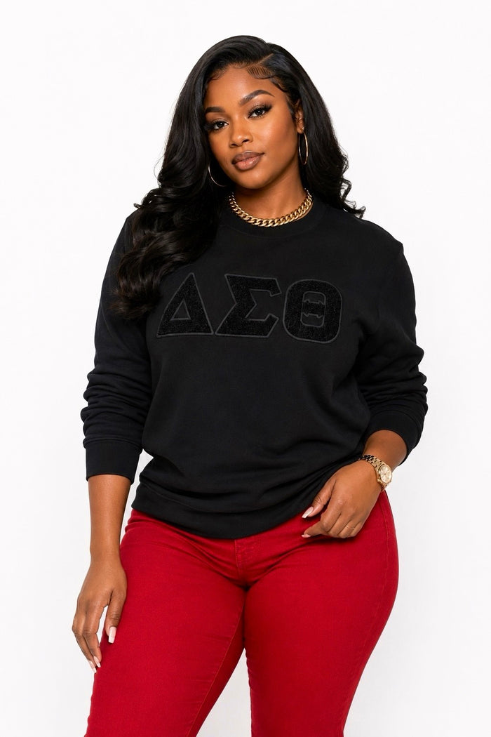 Solid Black DST Chenille Sweatshirt
