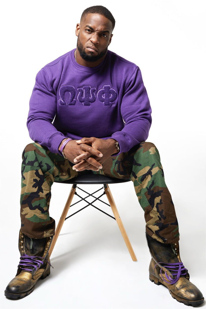 Solid OPP Chenille Embroidered Sweatshirt