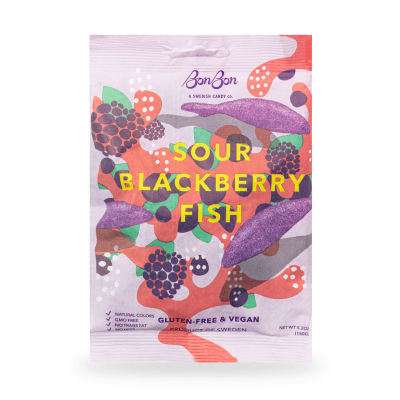 Sour Blackberry Fish - Swedish Candy 5.2oz (150g) BonBon - A Swedish Candy Co