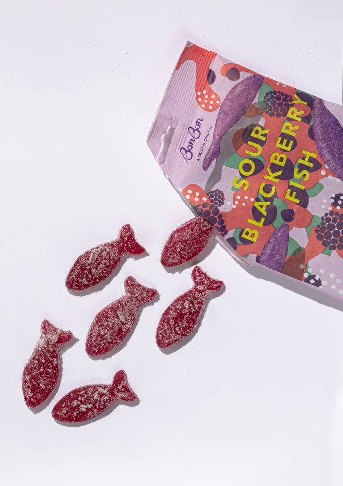 Sour Blackberry Fish - Swedish Candy 5.2oz (150g) BonBon - A Swedish Candy Co