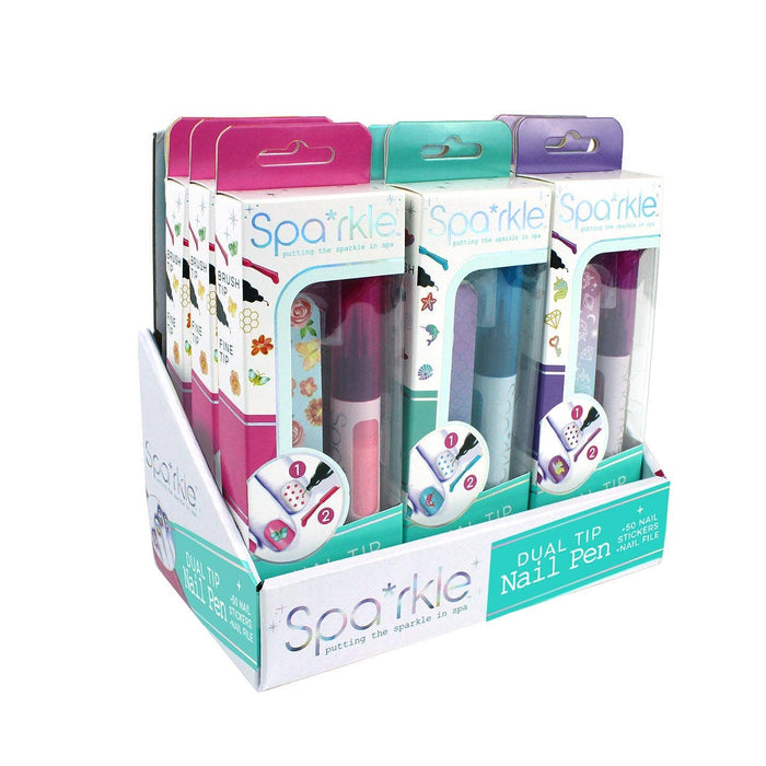 Spa*rkle Dual-Tip Nail Pens PDQ asst. Bright Stripes