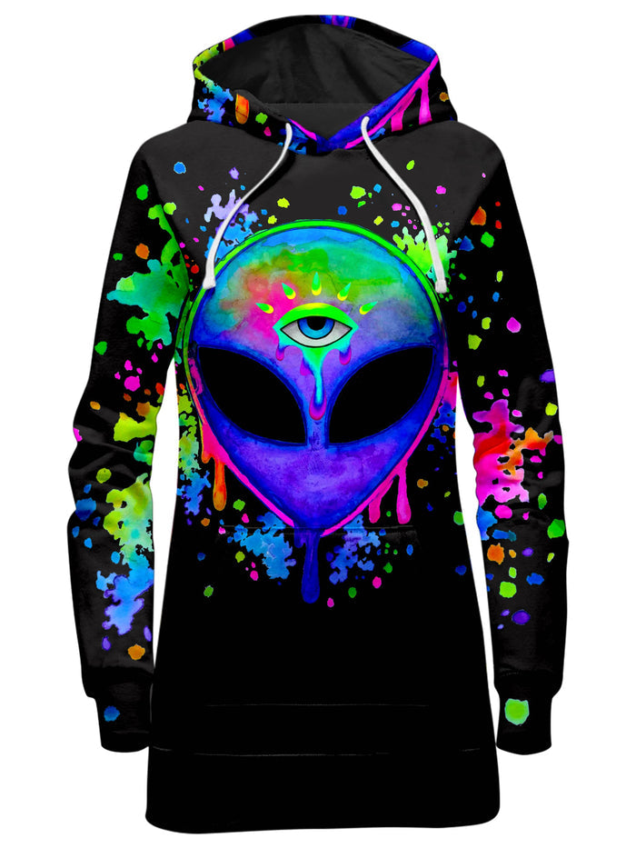 Splatter Alien Hoodie Dress BrizBazaar Epic Hoodie