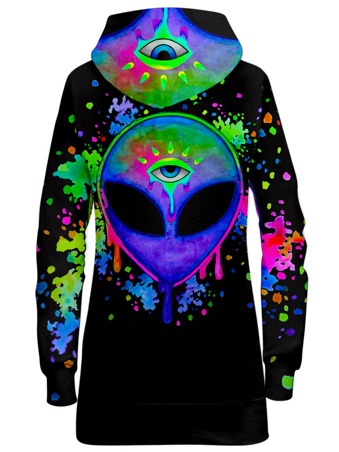 Splatter Alien Hoodie Dress BrizBazaar Epic Hoodie
