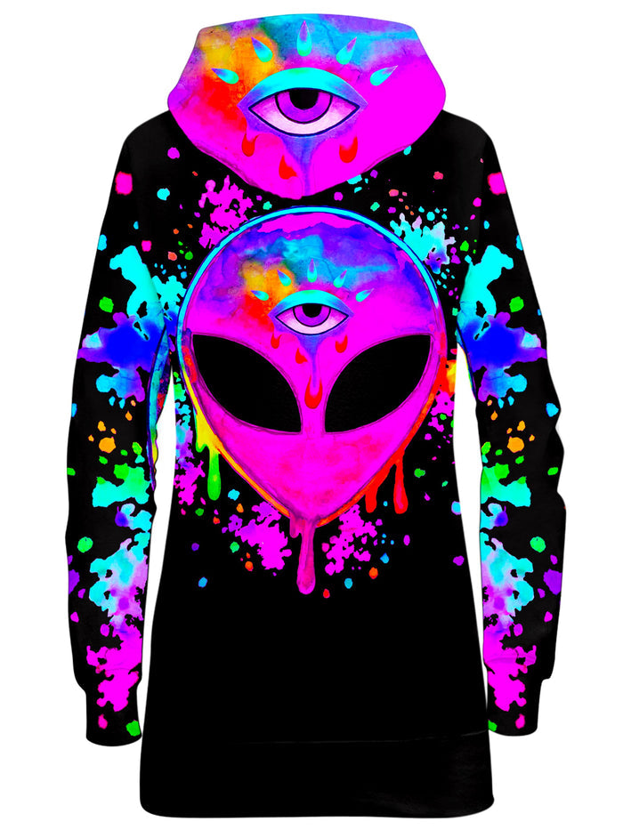 Splatter Alien Pink Hoodie Dress BrizBazaar Epic Hoodie