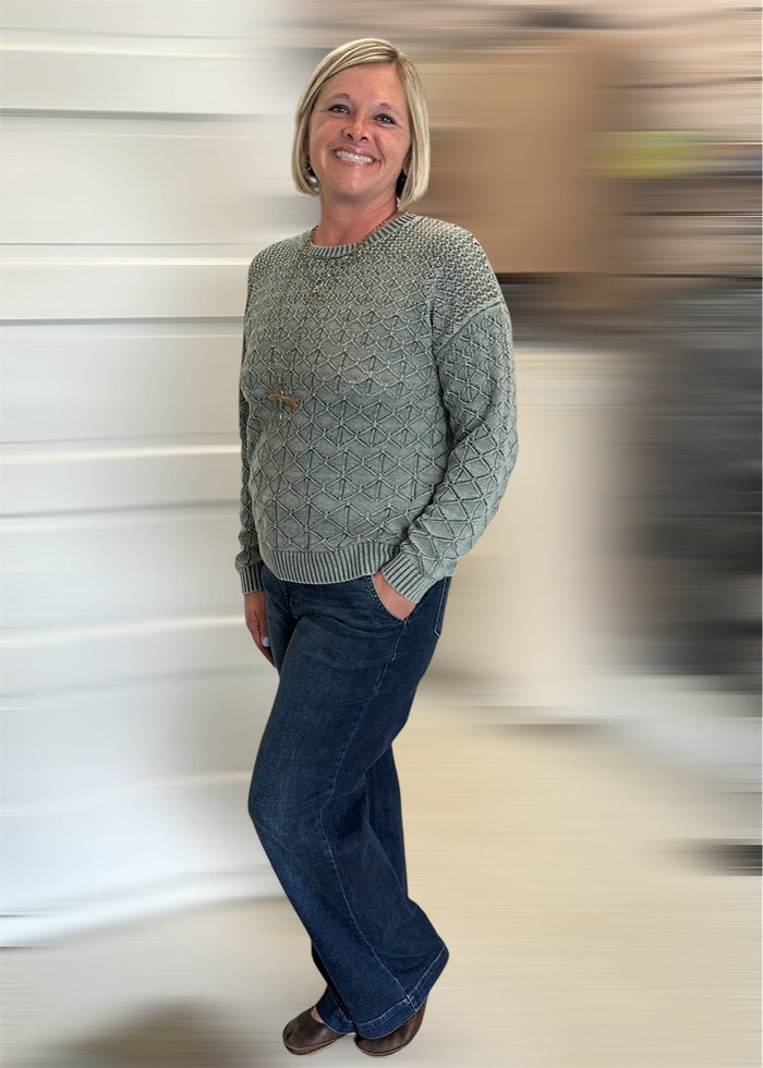 Spruce Pointelle Sweater by Charlie B Charlie B SWEATER
