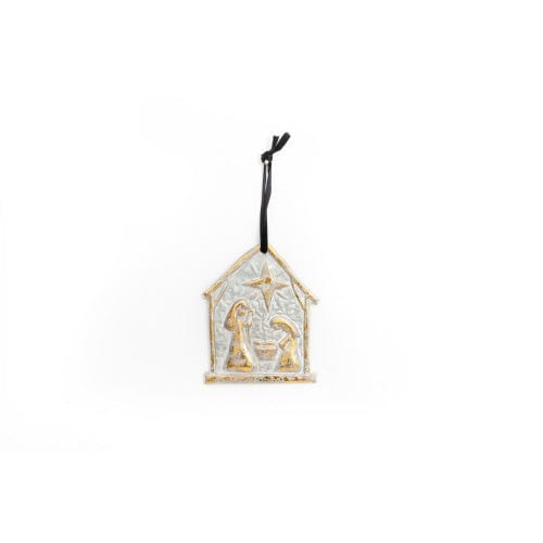 Stamped Metal w Gold Ornament Trade Cie LLC Christmas Ornament