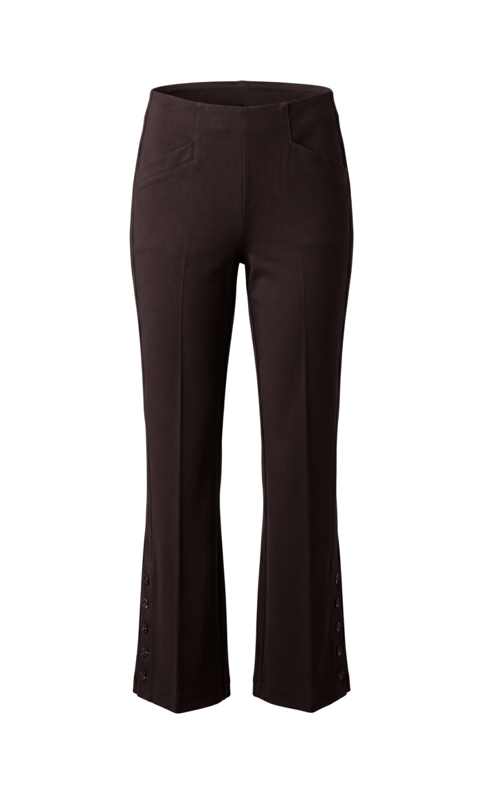 Stella Pull-On Flare W/ Bttn Hem - 30', Brown Truffle Liverpool Pants