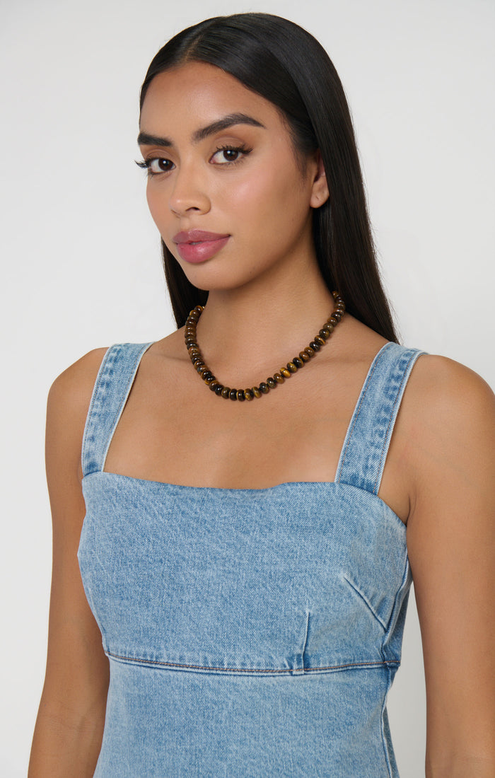 Stone Beaded Necklace ~ Tiger Eye