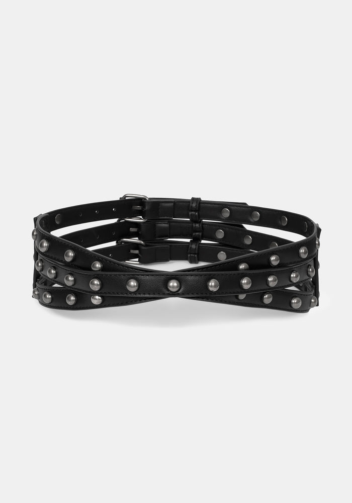 Stredden Triple Back Buckle Rivet Belt