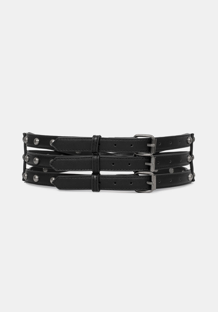 Stredden Triple Back Buckle Rivet Belt
