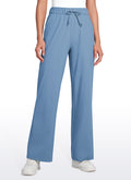 CRZ YOGA Women Stretch Straight Wide Leg Casual Pockets Pants 30.5” Universe Blue