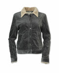 Stretch Corduroy Fleeced Jacket. Charcoal Purnell LLC Outerwear S