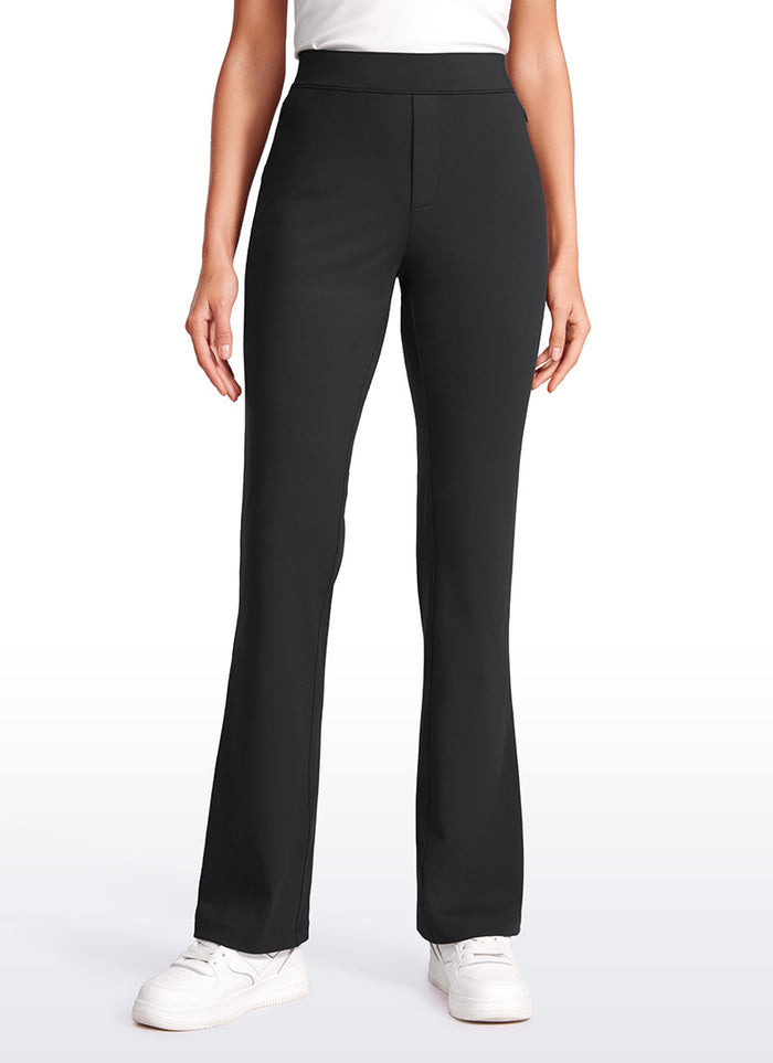 CRZ YOGA  Womens Flare  Pants Casual High Waisted with Zip Pockets Black