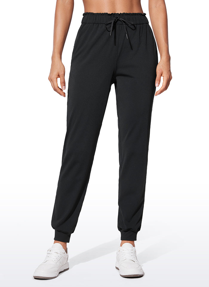 CRZ YOGA Women 4-Way Stretch High Waisted Pockets Joggers Casual 28" Black