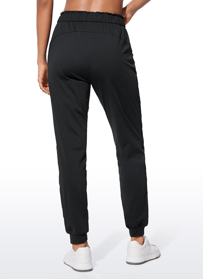 CRZ YOGA Women 4-Way Stretch High Waisted Pockets Joggers Casual 28" Black