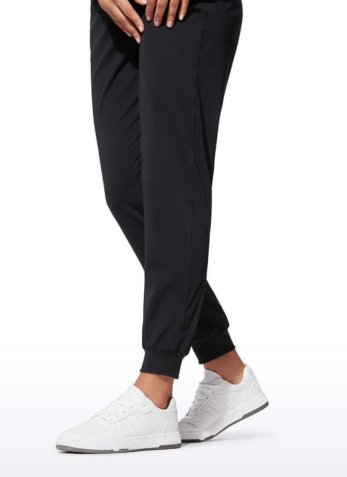 CRZ YOGA Women 4-Way Stretch High Waisted Pockets Joggers Casual 28" Black