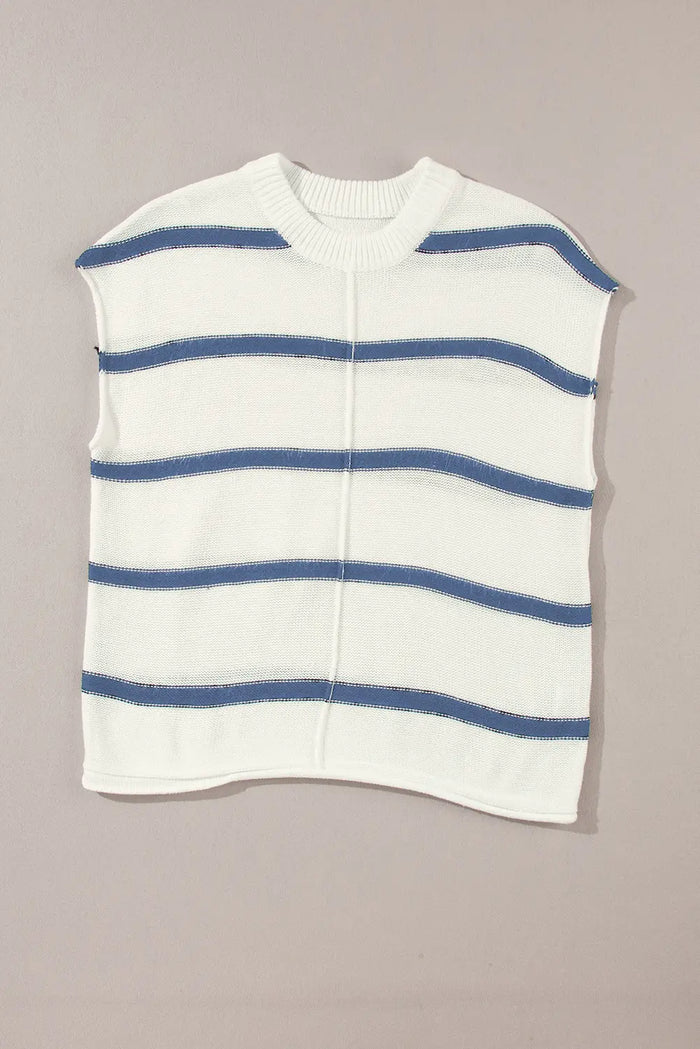 Striped Batwing Sleeve Sweater Tee