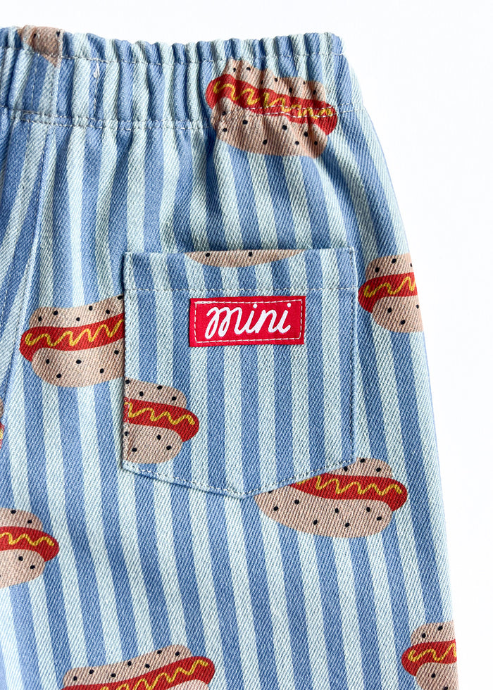 Striped Denim Hot Dog Pant