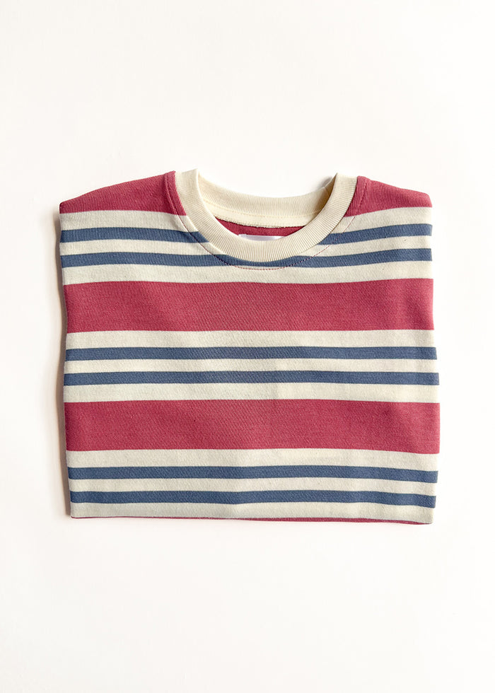 Striped Heavyweight Long Sleeve Tee - Pink