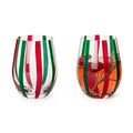 Striped Stemless Wine Glass of Happy Cheer Two’s Company Stemless Wine