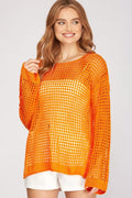 Sunlit Sleeve Hollow Knit - SexyModest Boutique