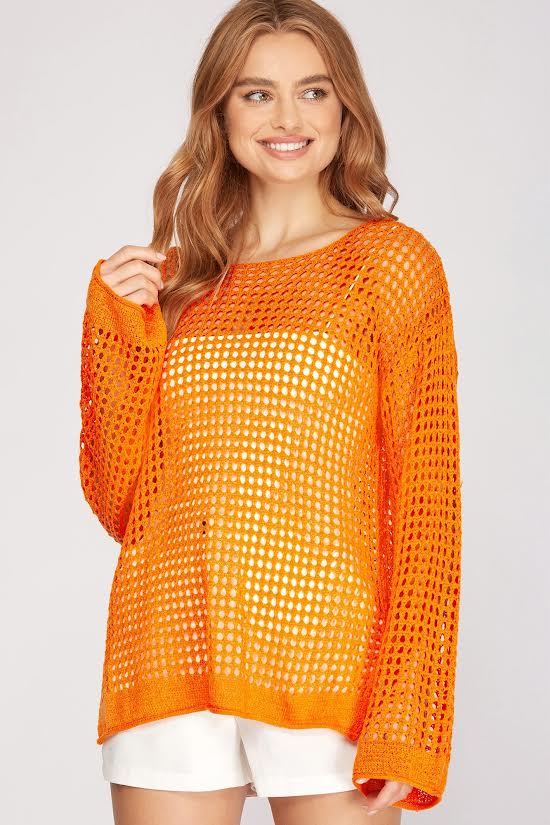 Sunlit Sleeve Hollow Knit - SexyModest Boutique