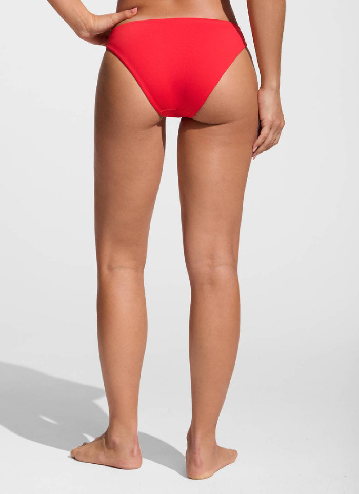 CRZ YOGA Women's Swimwear Bottoms Sunshine Bikini Bottoms Low Rise Deep Red