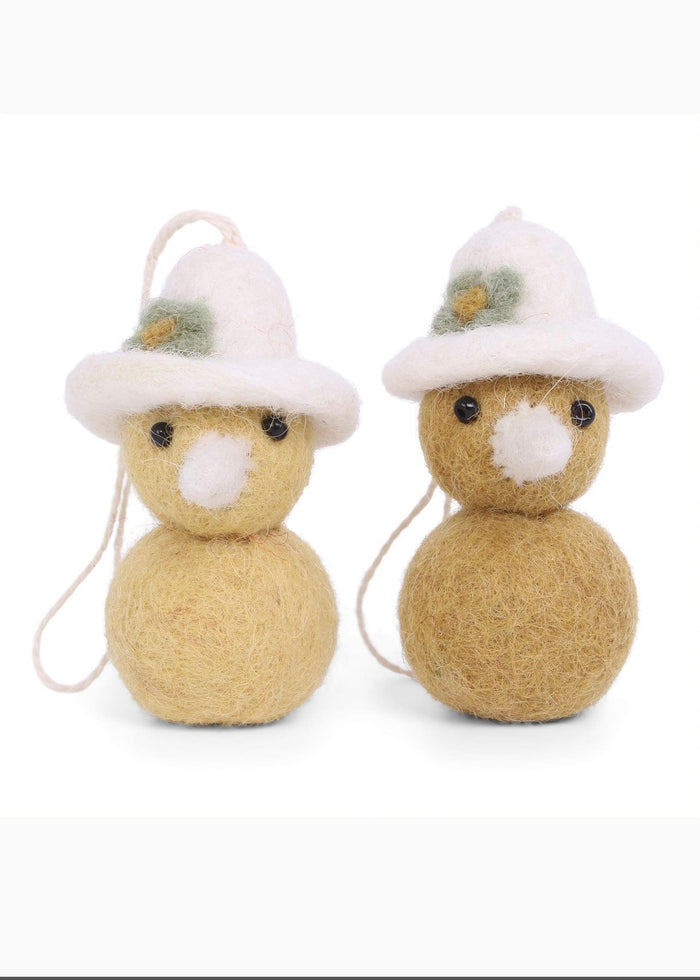Sweet Chicks in Felt Talla Imports Holiday Ornaments