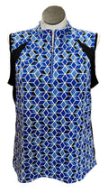 Tail Women's Blue & Black Geometric Print Sleeveless Golf Top Size XXL