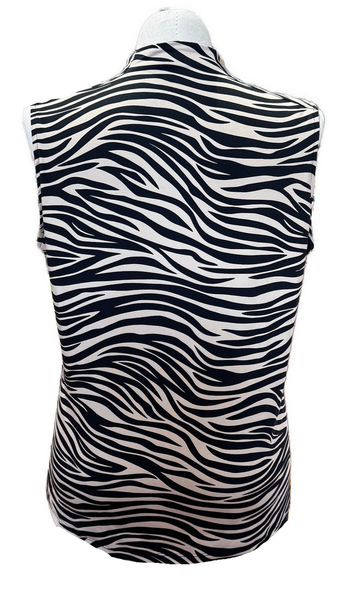 Tail Women's Tan & Black Zebra Print Sleeveless Golf Top Size XXL