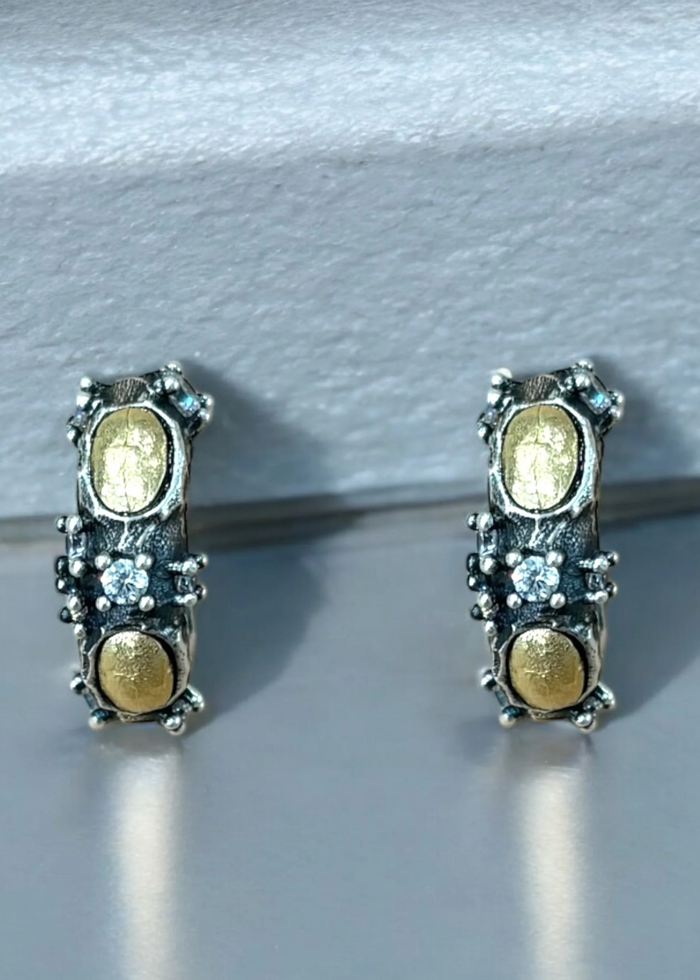 Tat2 Designs Vintage Silver Mini Alma Hoops