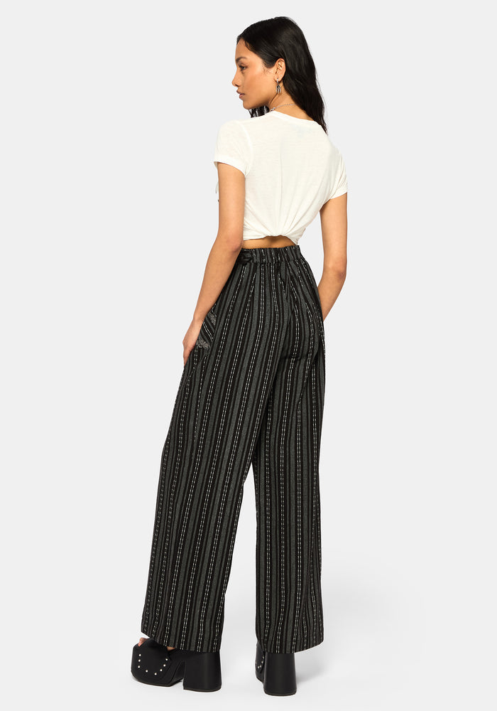 Tate Stripe Wide Leg Trousers