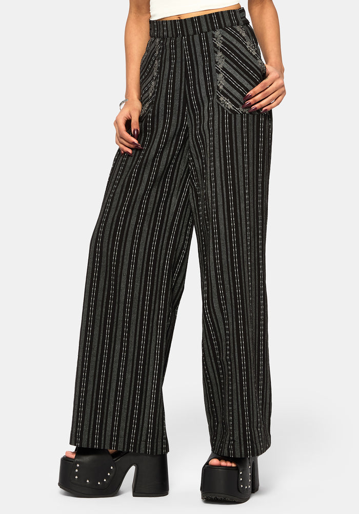 Tate Stripe Wide Leg Trousers