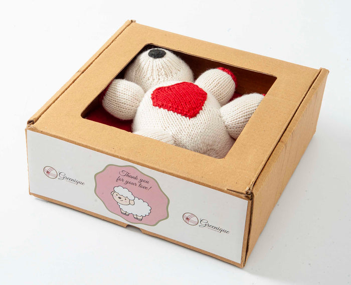 Teddy Bear Hand Knitted Stuffed/Plush/Soft Toy | 100% Organic | Health-pro - Mojopanda Organic  Store