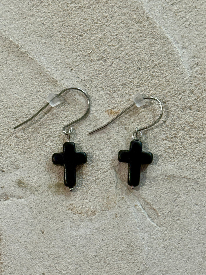 The Sister Label - Cross Earrings - Black