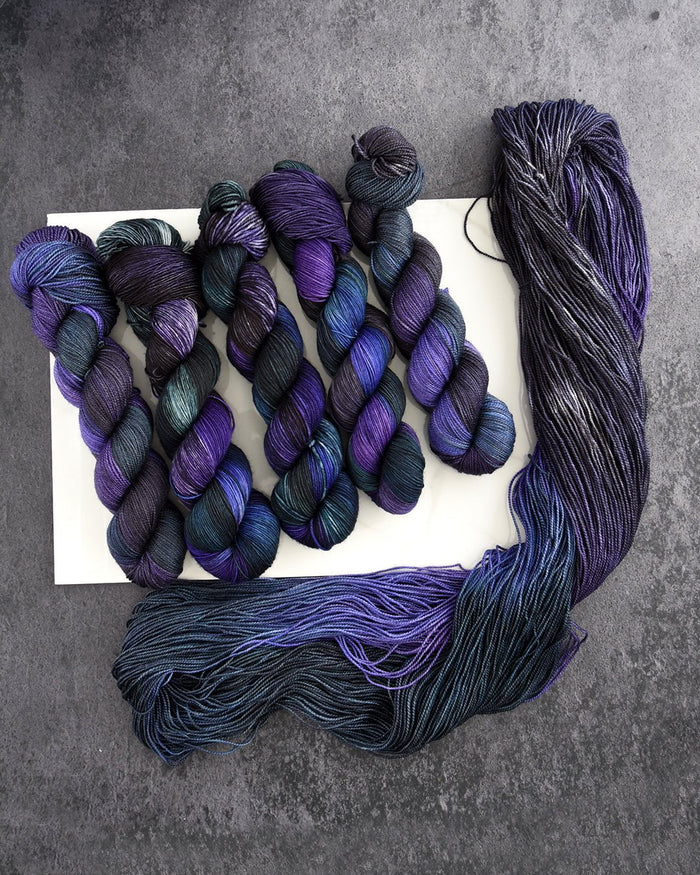 Destination Yarn fingering weight yarn The Three Witches