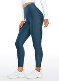 CRZ YOGA Women's Winter High Rise Thermal Fleece Lined Leggings 28'' French Navy