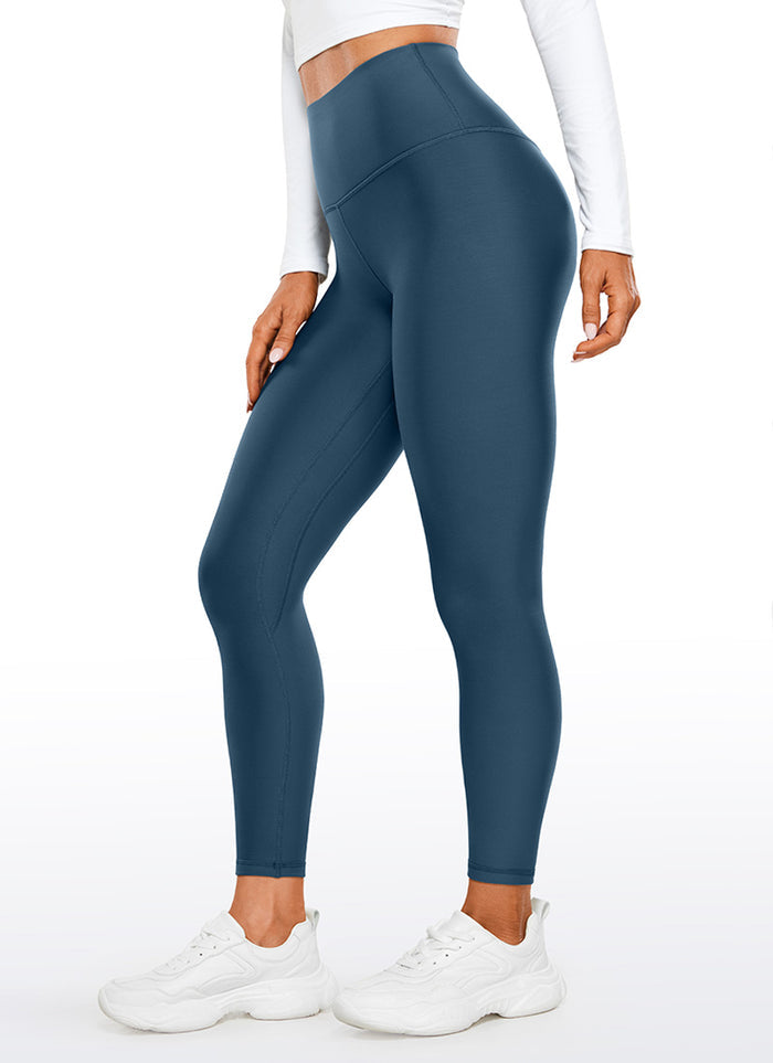 CRZ YOGA Women's Winter High Rise Thermal Fleece Lined Leggings 28'' French Navy