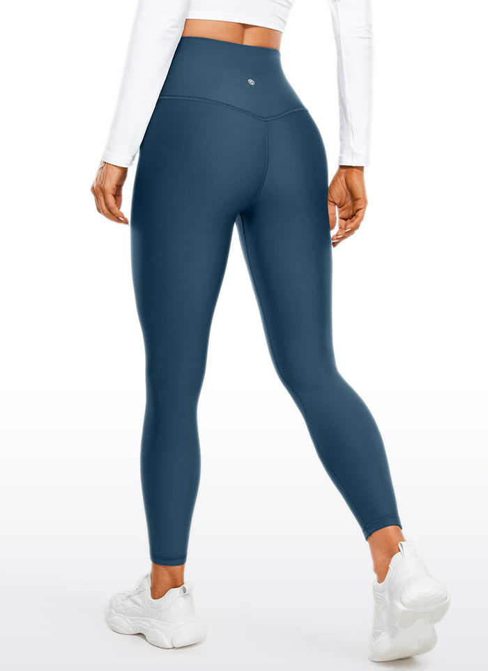 CRZ YOGA Women's Winter High Rise Thermal Fleece Lined Leggings 28'' French Navy