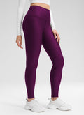 CRZ YOGA Women's Winter High Rise Thermal Fleece Lined Leggings 28'' Plum Magenta