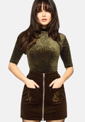 Thornshade High Neck Velour Bodysuit