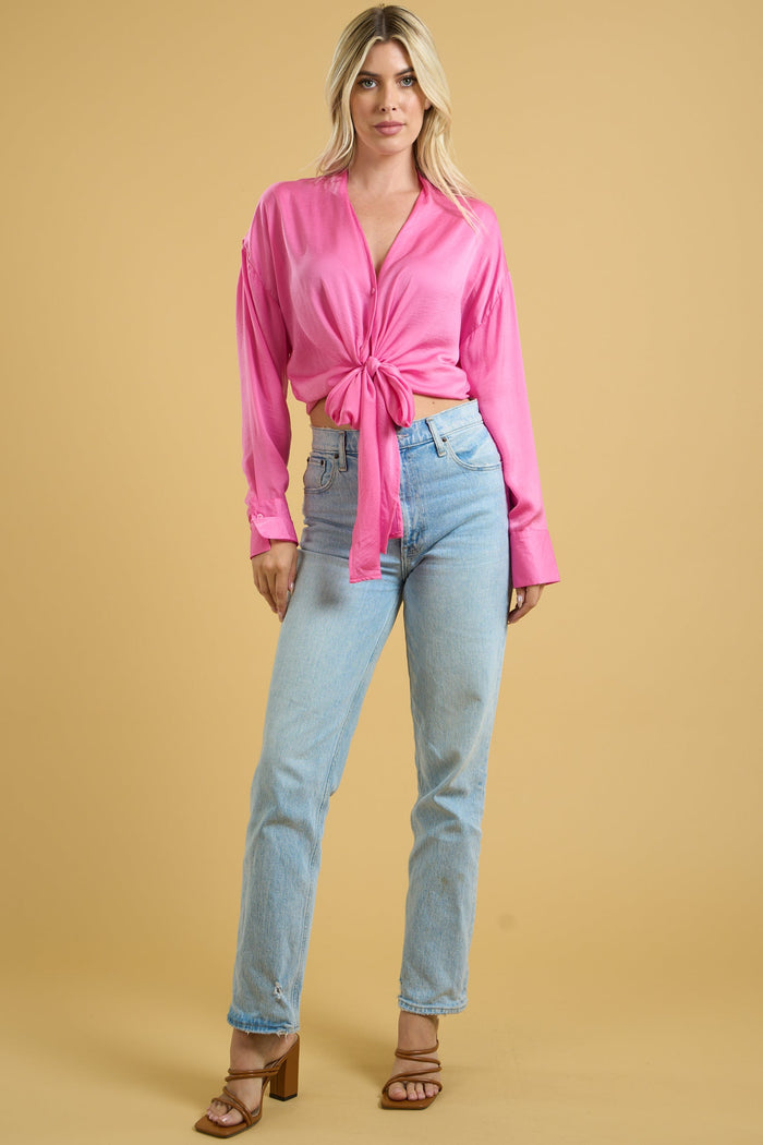 Tie Front Crop Top - SexyModest Boutique