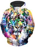 Tiger Unisex Zip-Up Hoodie Riza Peker Epic Hoodie