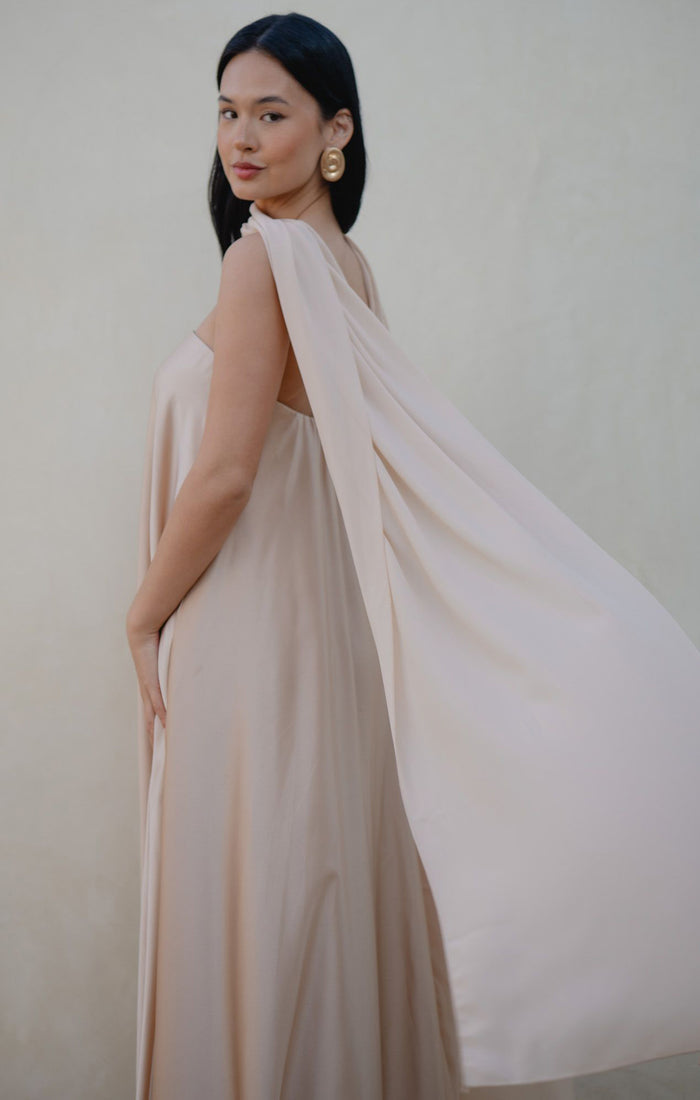 Tinsley Tube Dress ~ Champagne Luxe Satin