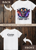 Tiny terror Tee- baby bat 🦇 watercolour Claxton Creations GB