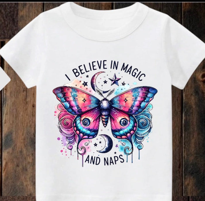 Tiny terror Tee- believe in magic and naps 🦋 Claxton Creations GB